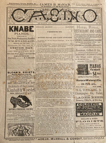 Casino Theatre, NY. The McCaull Opera Comique Co.'s "The Princess of Trebizonde!" Oct. 21, 1883.