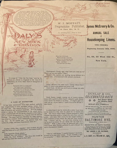 Daly's Theatre, NY. "The Two Escutcheons." Jan. 15, 1896.