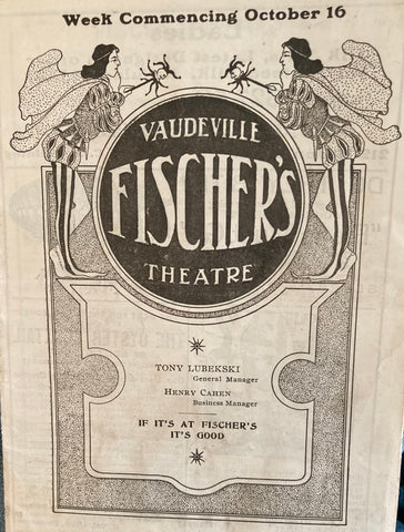 (SF) Fischer's Theatre, SF. "Vaudeville Program." Oct. 16, 1905.