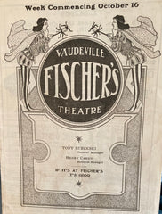 (SF) Fischer's Theatre, SF. "Vaudeville Program." Oct. 16, 1905.