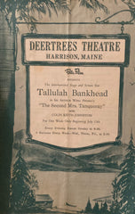 Tallulah Bankhead in "The Second Mrs. Tanqueray." Deertrees Theatre, Harrison, Maine. July 15, 1939.