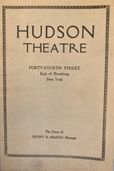 Hudson's Theatre, NY. "Cobra." July 7, 1924. With Judith Anderson.