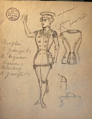 (Hand drawn Costume Design) H[enry]. Bodart. Bruxelles. N.d. (ca. 1910s)