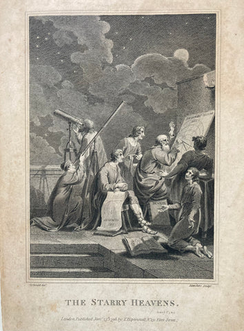 (Engraving) The Starry Heavens. [Richard] Corbould, Delineator, [John] Saunders, Sculptor. London: T. Heptinstall, Jan. 23, 1796.