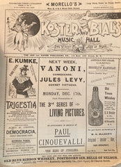 Koster and Bial's Music Hall, NY. "Variety Program." Dec. 3, 2894.