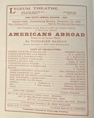 The Lyceum Theatre, NY. "Americans Abroad." Dec. 12, 1892.