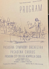 (Zorthian Illustration) Pasadena Symphony Orchestra. Program. May 21, 1960.