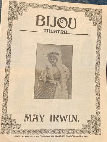 Bijou Theatre, NY. "Kate Kip, Buyer." Starring May Irwin. Jan. 16, 1899.