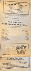 (Film) Erlanger's Biltmore Theatre, Los Angeles. "The Sign of the Cross." Jan. 20, 1933.