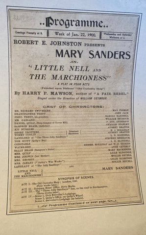 (Charles Dickens) Mary Sanders in "Little Nell and The Marchioness." Jan. 22, 1900.