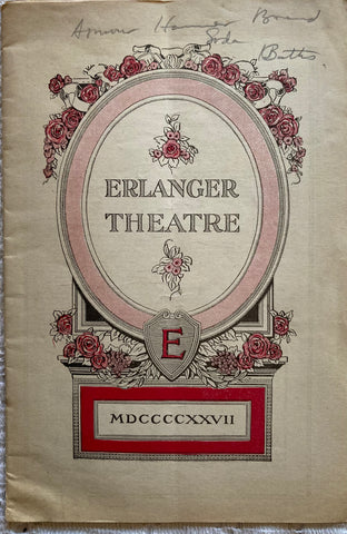 Erlanger Theatre, Buffalo, NY. "The Merry Wives of Windsor." Dec. 5, 1927.