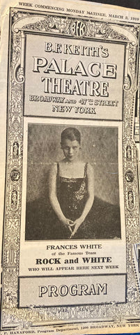 B. F. Keith's Palace Theatre, NY. "Variety Show." March 3, 1919.