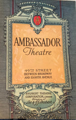 Ambassador Theatre, NY. "The Great Gatsby." With James Rennie. April 27, 1926.